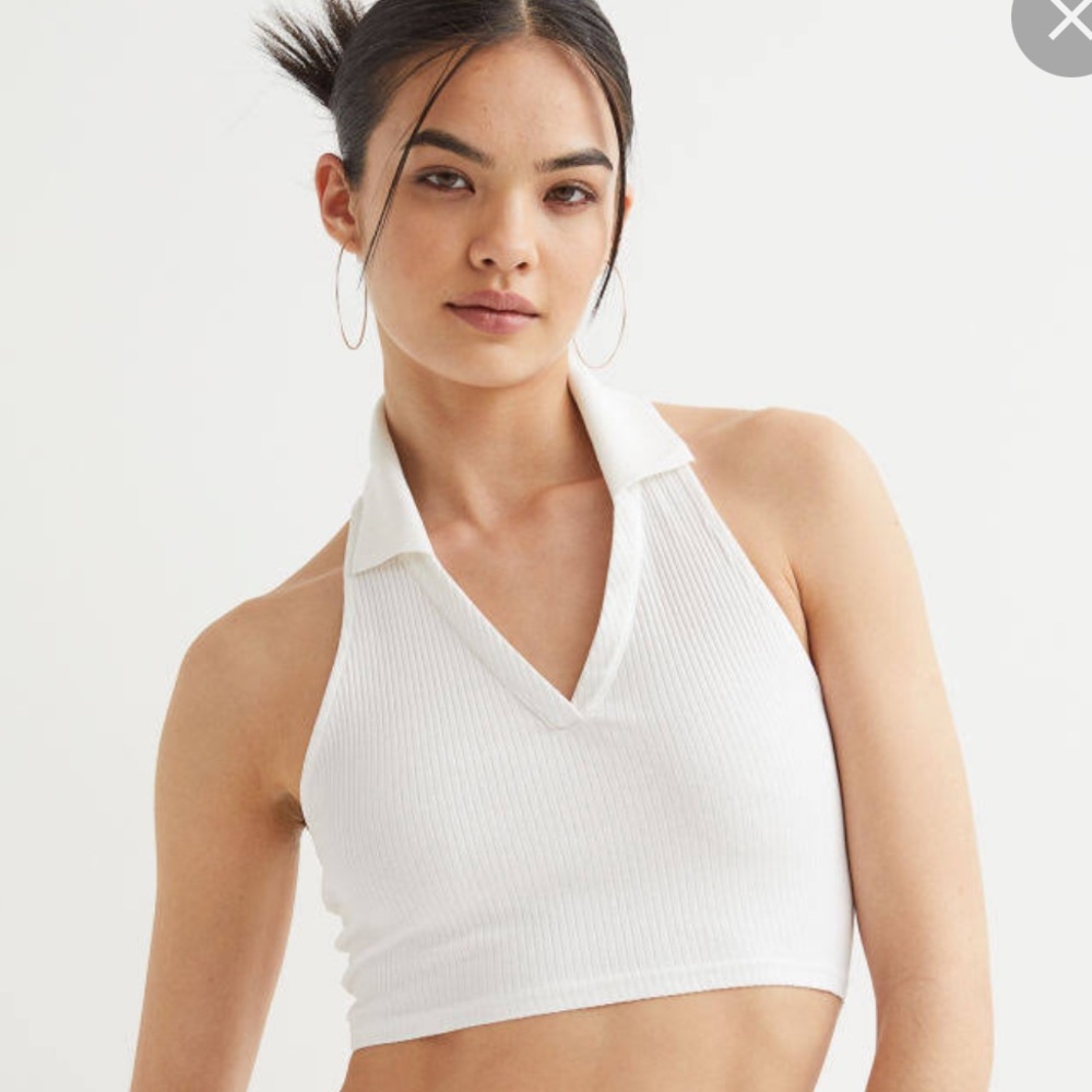 White collar crop top from H&M - size XS